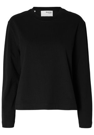 Selected, SLFESSENTIAL LS BOXY TEE NOOS - T-shirt à manches longues - black
