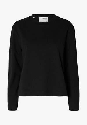 Selected, SLFESSENTIAL LS BOXY TEE NOOS - Top s dlhým rukávom - black