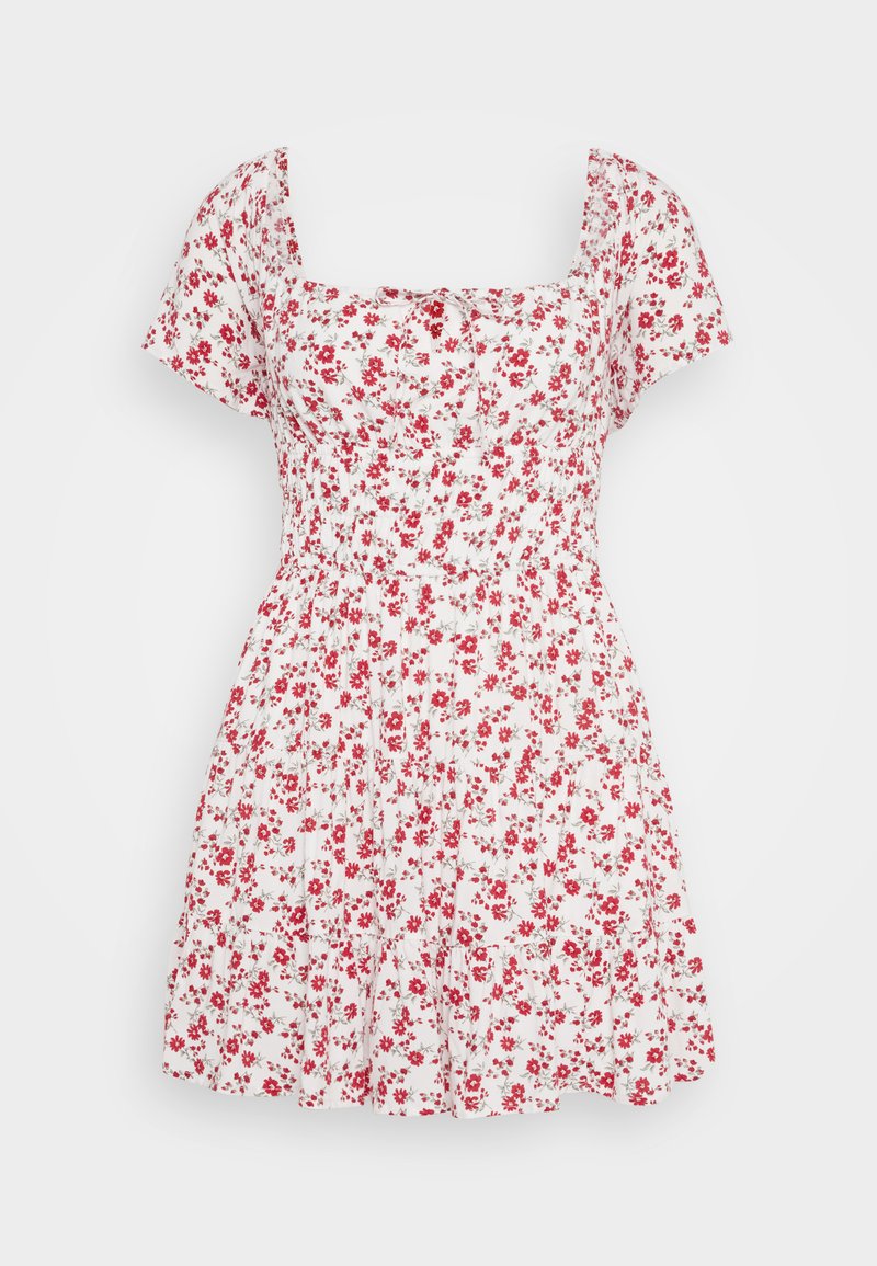 hollister open back channeled skort dress Women's Open-Back Linen-Blend Mini Dress in Navy Blue Dot Size L from Hollister