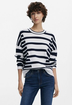 Desigual ASYMMETRIC STRIPE - Jumper - white