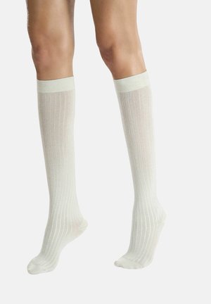 Wolford, SHIMMER RIB KNEE-HIGHS - Chaussettes hautes - silver-coloured