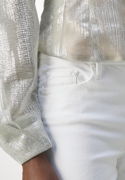 Mother THE ROLLER FRAY - Wide Leg - white denim