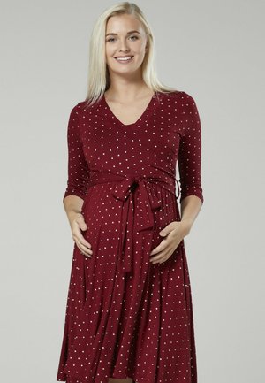MATERNITY WRAP NURSING  - Jersey dress - bordeaux