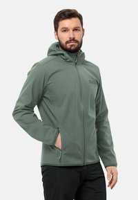 Jack Wolfskin BORNBERG HOODY - Softshelljacke - hedge green