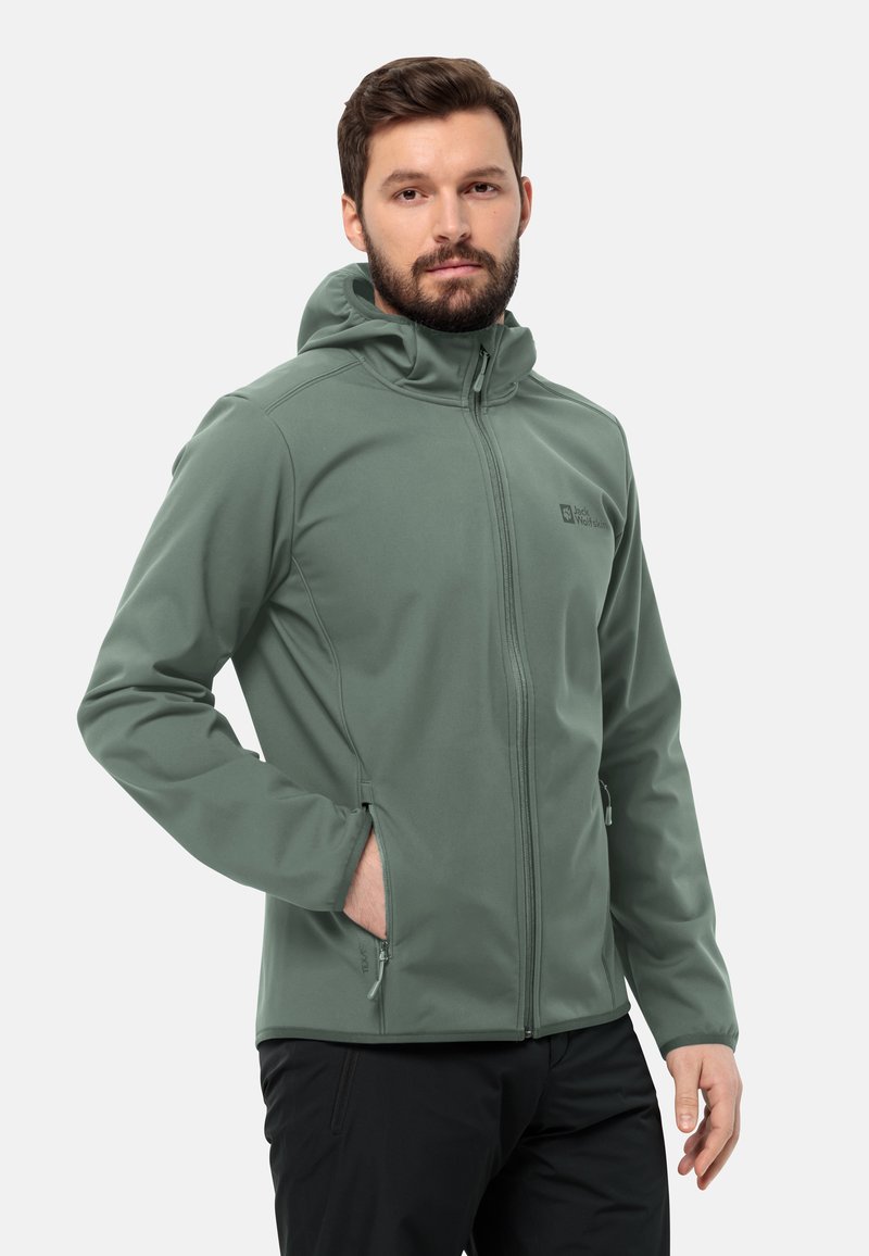 Jack Wolfskin BORNBERG HOODY - Softshelljacke - hedge green