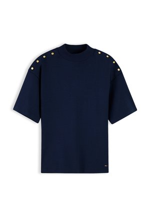 Tommy Hilfiger, BUTTON TEE - T-shirt basic - dark blue
