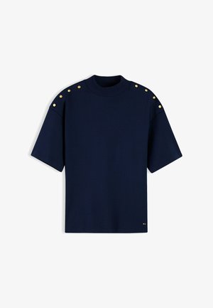 Tommy Hilfiger, BUTTON TEE - Βασικό μπλουζάκι - dark blue