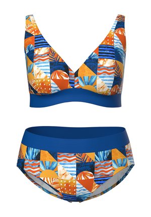 Ulla Popken, BIKINI, KAROMUSTER, SOFTCUPS, TRÄGER VERSTELLBAR - Bikinier - royal blue