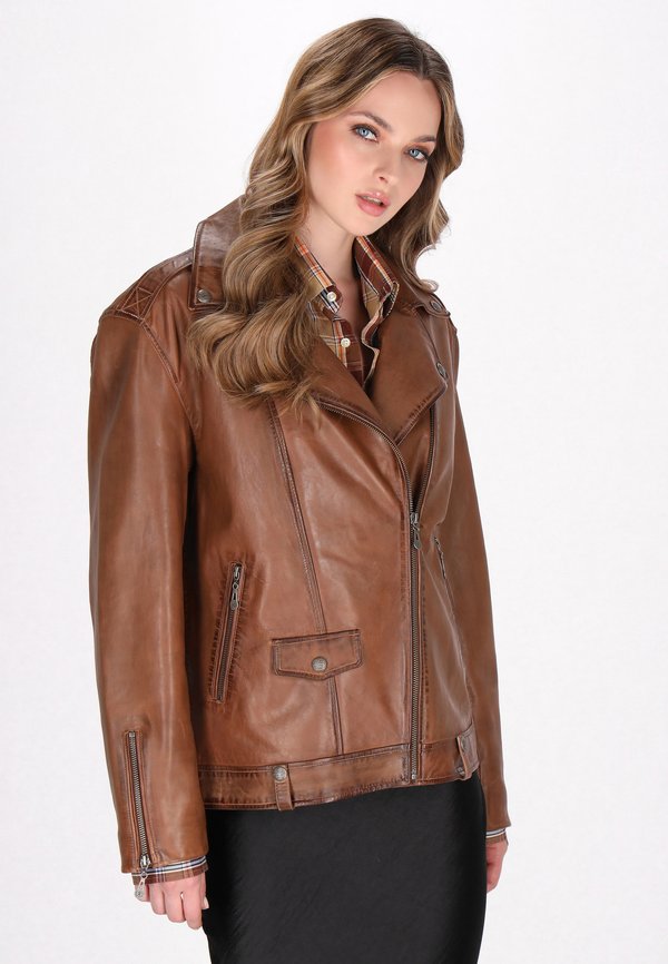 Lederjacke - cognac