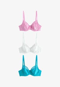 Unselected, pink teal white