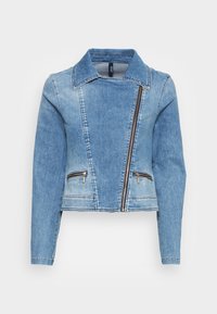 Liu Jo Jeans GIACCA CHIODO BRILLANT - Casaco de ganga - blue miami beach