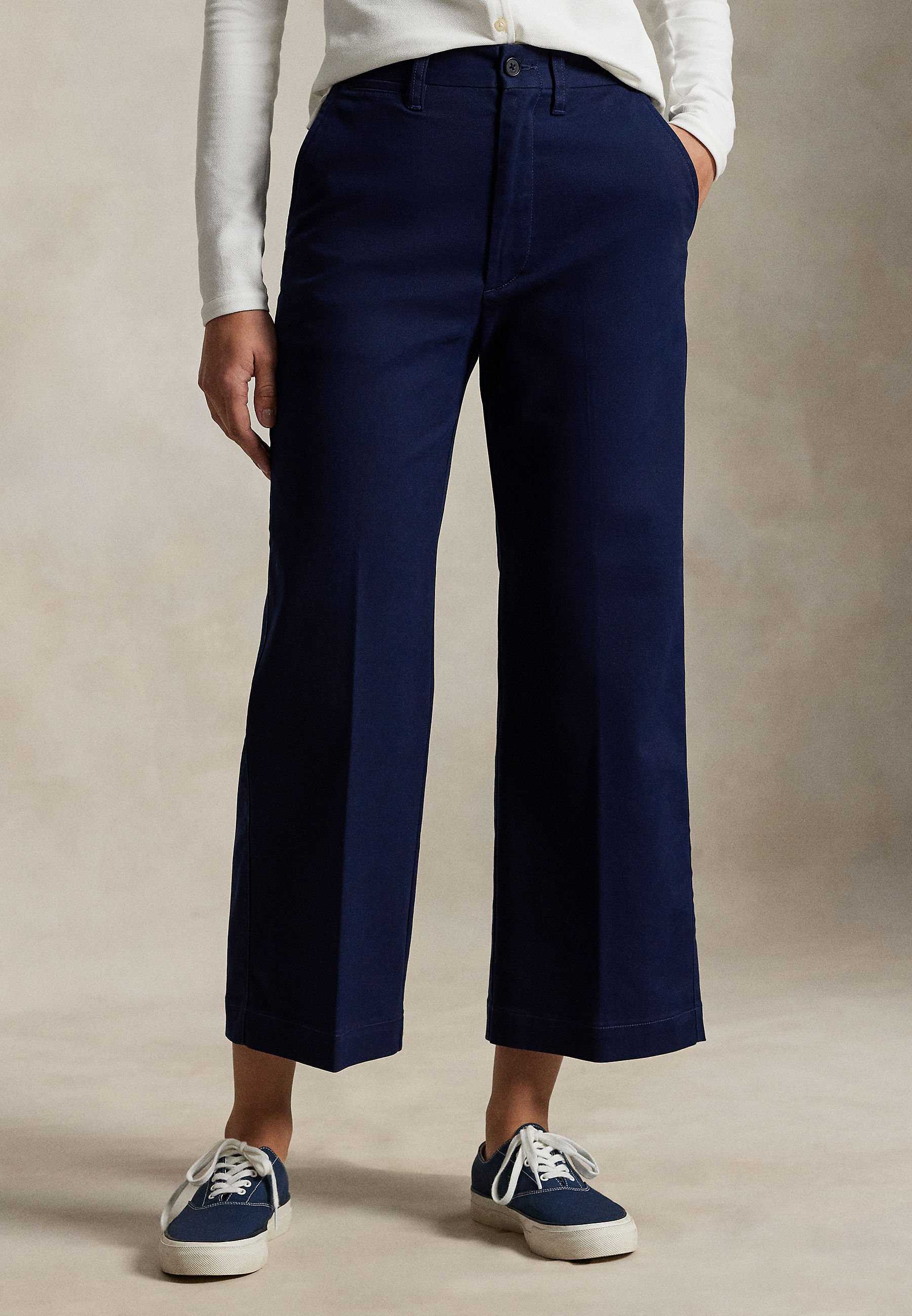 Polo Ralph Lauren CHINO WIDE-LEG PANT - Trousers - newport navy
