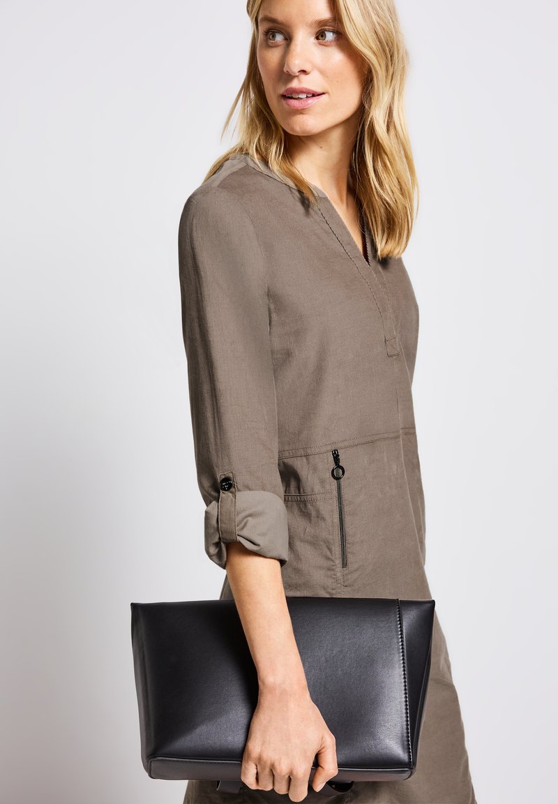 Street One A144508 Dames Jurk Met Split Detail - Knielange T-shirt Jurk Met Ronde Hals