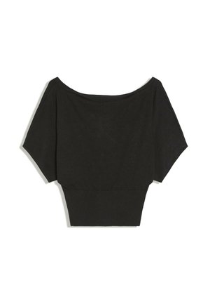 Bershka, ASYMMETRIC NECK - SWEATER - T-shirt imprimé - black