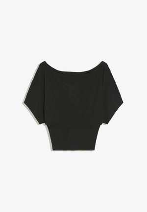 Bershka, ASYMMETRIC NECK - SWEATER - T-Shirt print - black