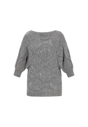 Hallikas kudum, millel on laia lõikega paadi kaelus, tekstuuriga muster ja kolmeveerandi pikkused varrukad. Omab õhulisi õmblusi ja soonikserva.