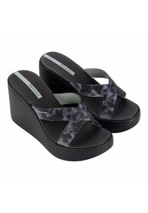Ciabattine con tacco - black grey