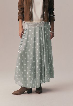 Next REGULAR FIT - GODET - Plooirok - sage green spot