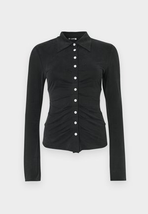 PLEATED SHIRT - Blusa - black