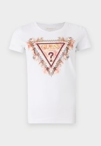 TRIANGLE FLOWERS TEE - Marškinėliai su spaudiniu - pure white