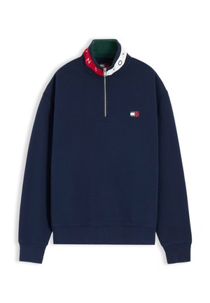 Tommy Jeans, TJM RLX BRANDED COLLAR QZ EXT - Суитшърт - dark blue