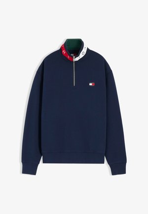 Tommy Jeans, TJM RLX BRANDED COLLAR QZ EXT - Суитшърт - dark blue