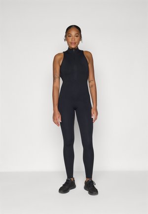 SLEEK SEAMLESS ZIP FRONT SCULPT JUMPSUIT - Combinaison d'échauffement - black