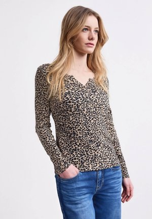 LEO MIT KNOPFLEISTE - Långärmad tröja - beige