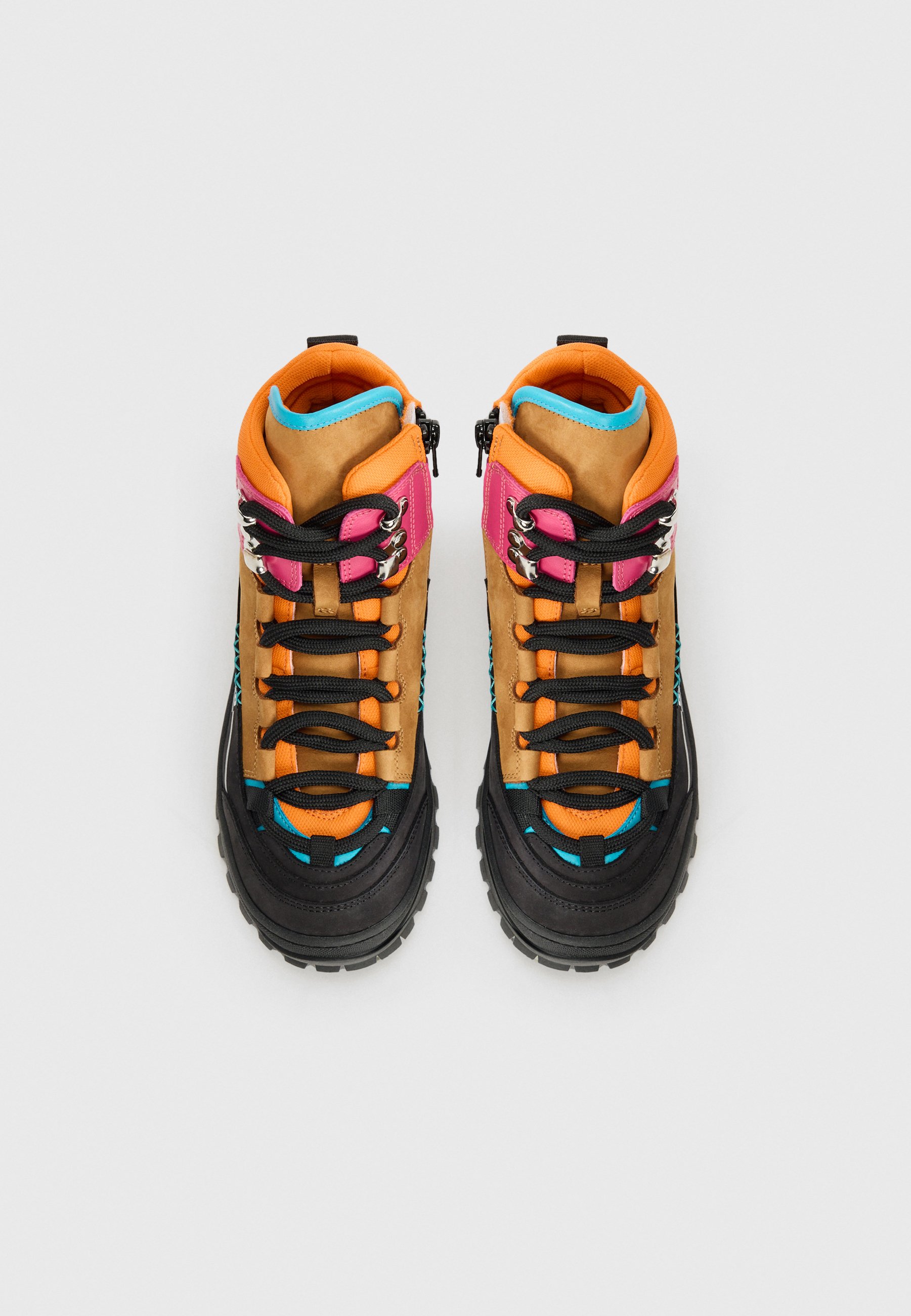 Dsquared2 UNISEX - Classic ankle boots - black/tan/neon pink