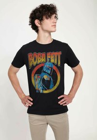 Star Wars STAR WARS: MANDALORIAN DARK FETT UNISEX - Camiseta estampada - black