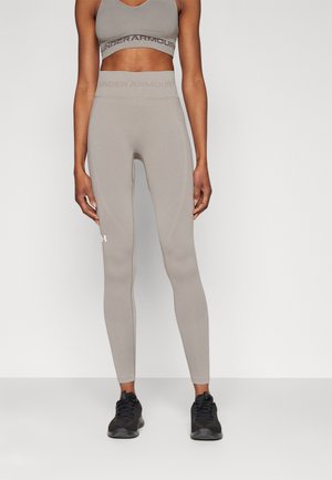 TRAIN SEAMLESS - Leggings - pewter/white