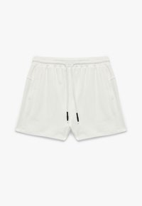 Witte katoenen sweatshorts met een elastische tailleband met trekkoord, zijzakken en een gladde textuur.
