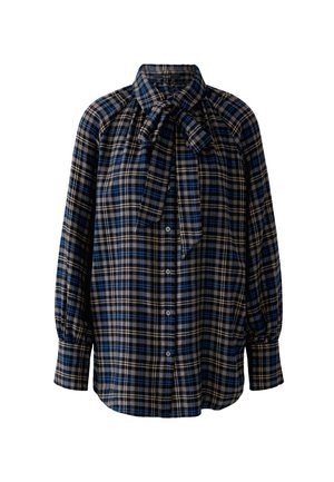 Oui, BLUSE - Button-down blouse - dk blue camel