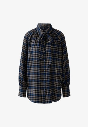 Oui, BLUSE - Overhemdblouse - dk blue camel