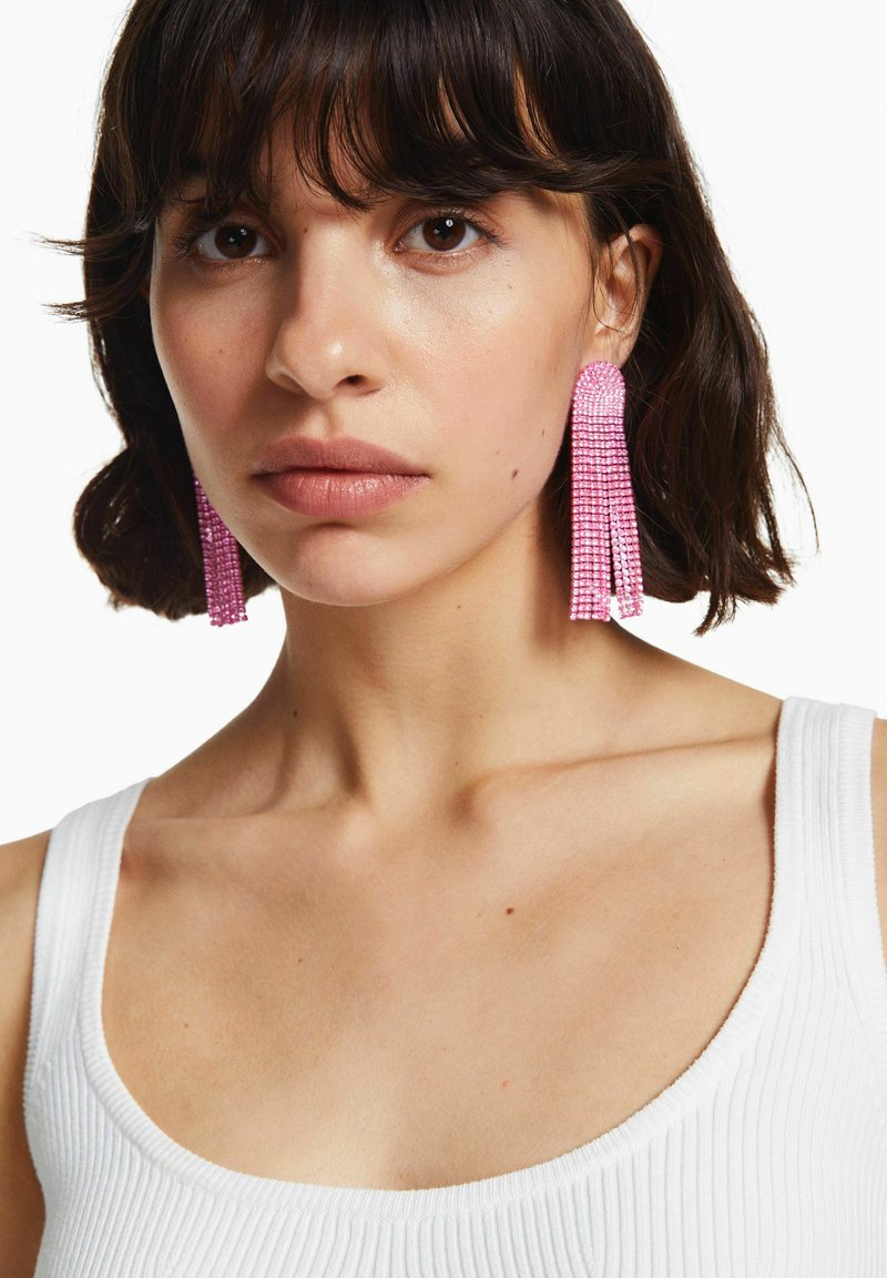 Bershka RHINESTONE CASCADE Ohrringe pink Zalando.de