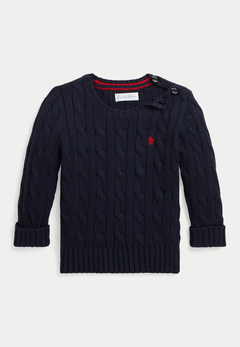 Polo Ralph Lauren - CABLE KNIT COTTON JUMPER - Jersey de punto - navy, Ampliar