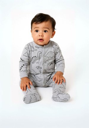 2 PACK LONG SLEEVE  - Overal na spanie - mottled grey mint
