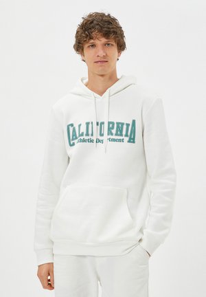 KANGAROO POCKET DETAIL LONG SLEEVE COLLEGE - Jersey con capucha - beige