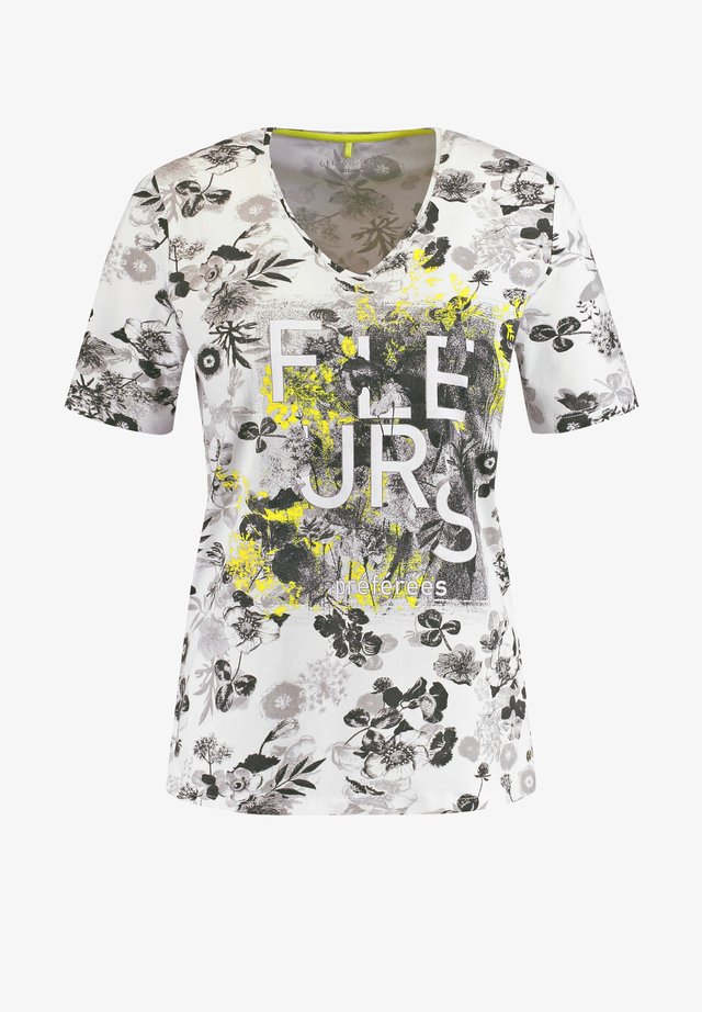 T-SHIRT 1/2 ARM 1/2 ARM SHIRT FLEURS - T-shirt imprimé - ecru/weiss/gelb druck