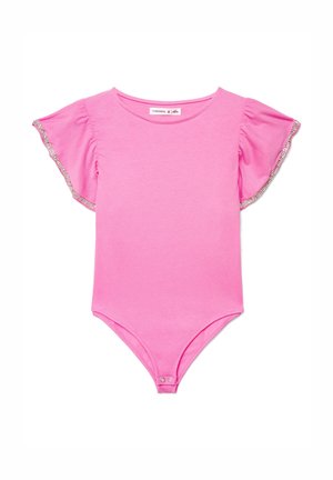 CON MANICHE A VOLANT E DETTAGLI EFFETTO LUCCICANTE - Body - fucsia chiaro