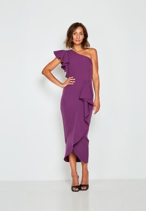 ONE SHOULDER RUFFLE MIDI DRESS - Cocktailkjoler / festkjoler - purple