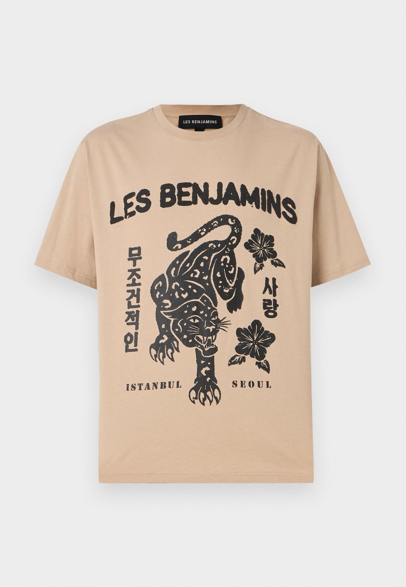 Les Benjamins T-shirt print lichtbruin