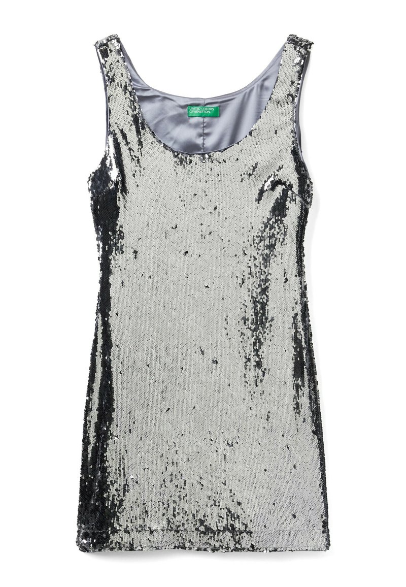 United Colors of Benetton Cocktailjurk zilverkleurig United Colors of Benetton Cocktailjurk zilverkleurig
