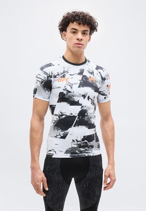 UFC ZENITH FIGHT WEEK MENS RASHGUARD - Φανέλα - black/white/orange