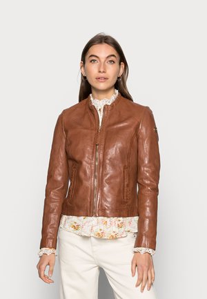 GWZAI LASTAV - Leather jacket - cognac