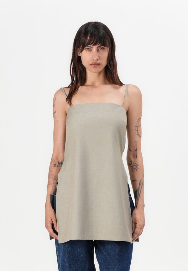 LETICIO  GRAINY SUITING - Top - walnut