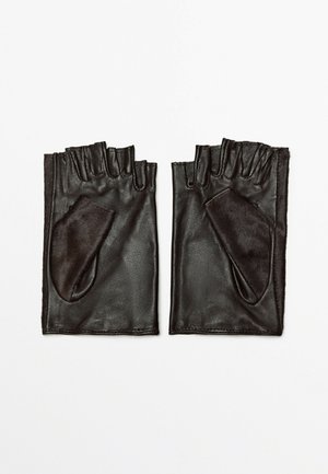 Massimo Dutti, Vingerloze handschoenen - dark brown