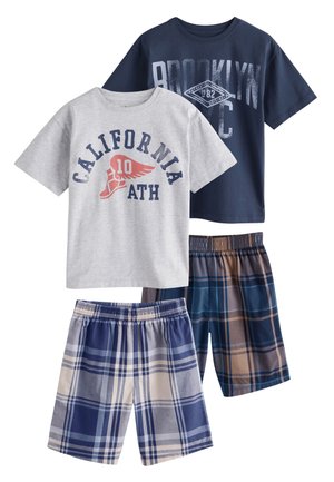 REGULAR FIT - CHECK SHORT 2 PACK SET - Pyžamová súprava - navy  grey varsity