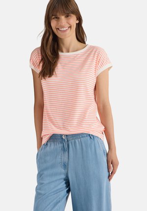 Cecil, T-SHIRT MIT BOAT NECK UND STREIFEN - T-shirt imprimé - coral