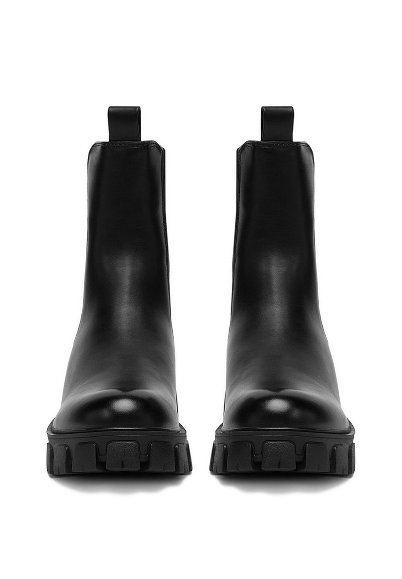 Stivali Chelsea Da Donna Alla Moda Slip On Plateau Stivaletti Alla Caviglia Suola Con Cerniera Laterale Stivaletti Casual Versatili Autunno Inverno Stivaletti, Bianco, 38.5 EU - Foto 6